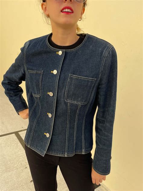 used chanel jackets|vintage chanel jean jacket.